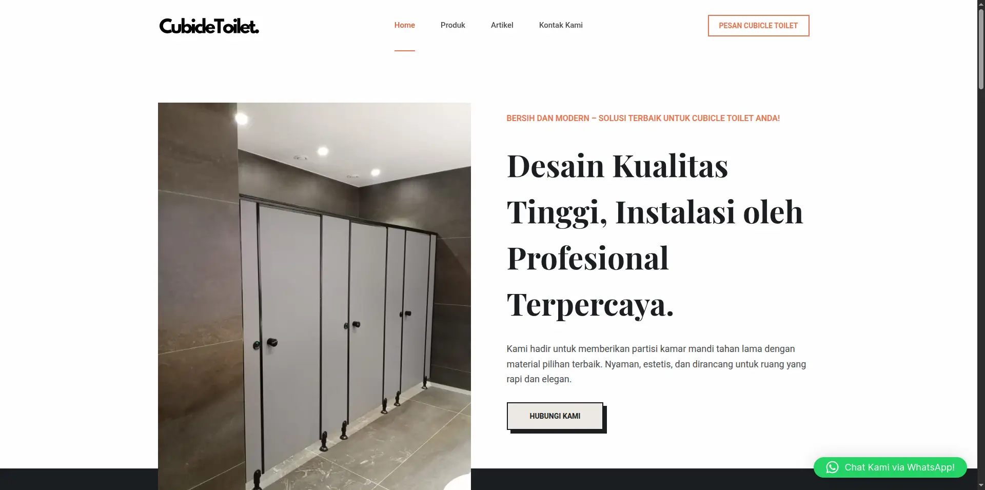 Tampilan Cubicle Toilet