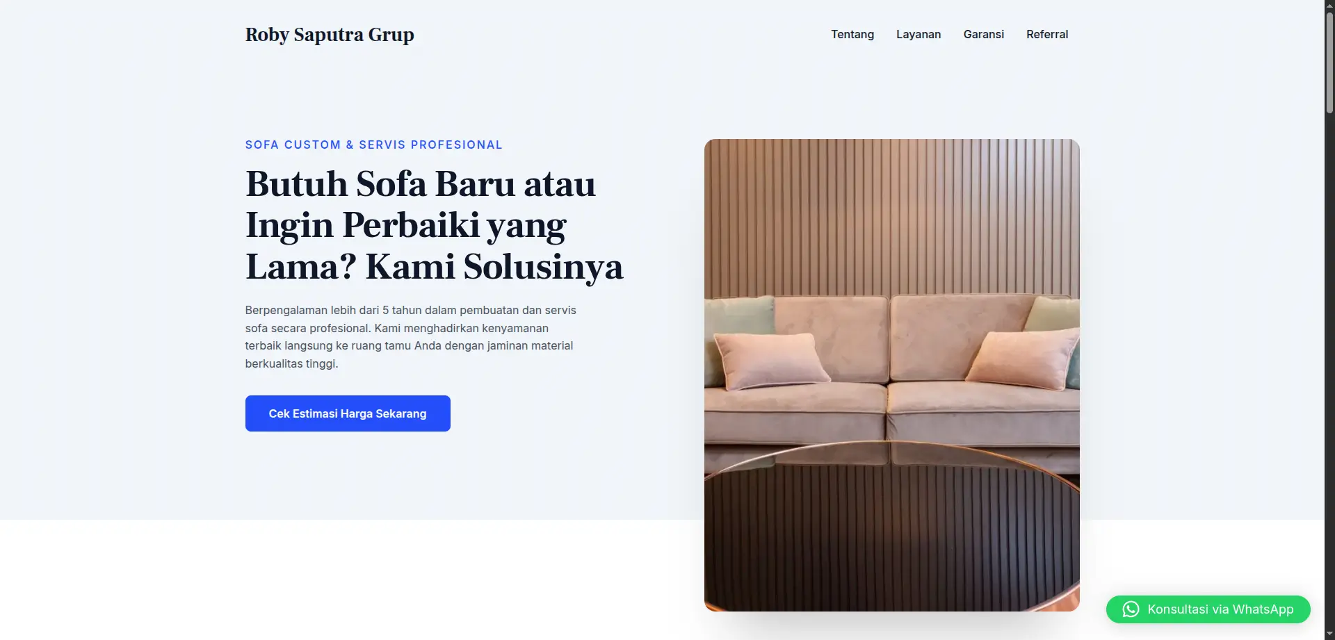 Tampilan Roby Saputra Grup