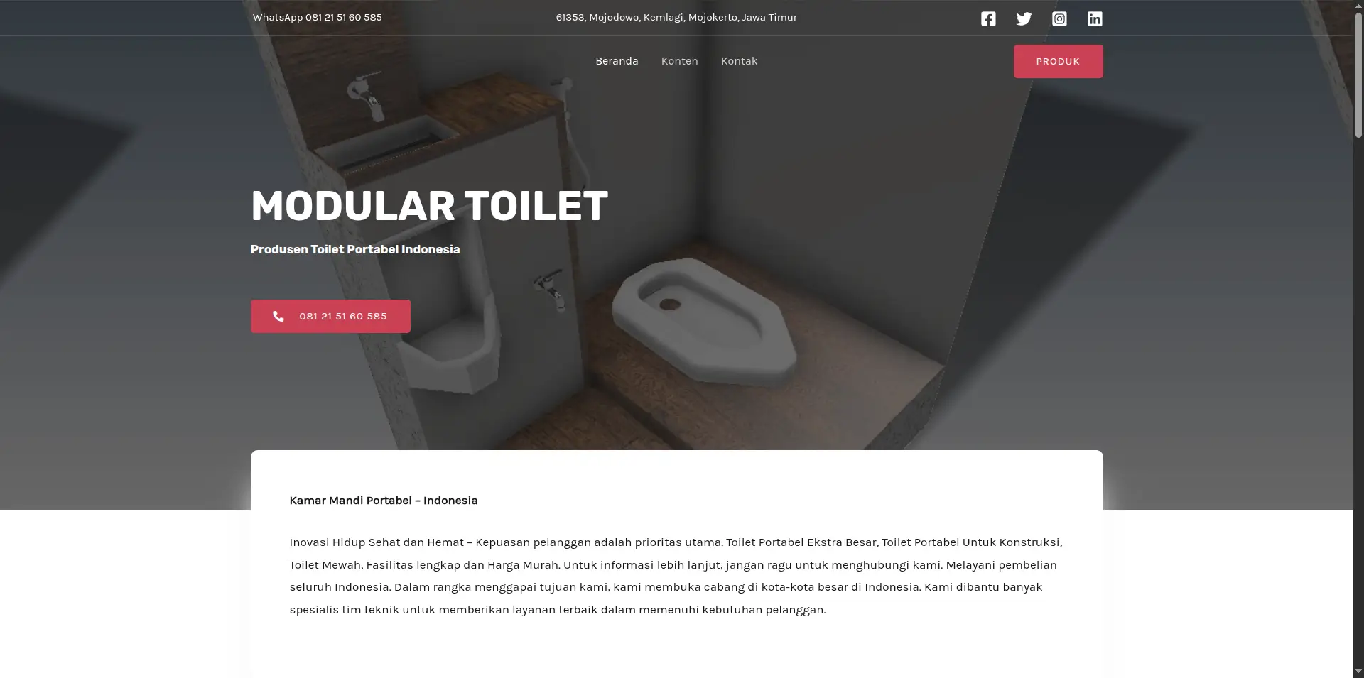 Tampilan Toilet Portabel